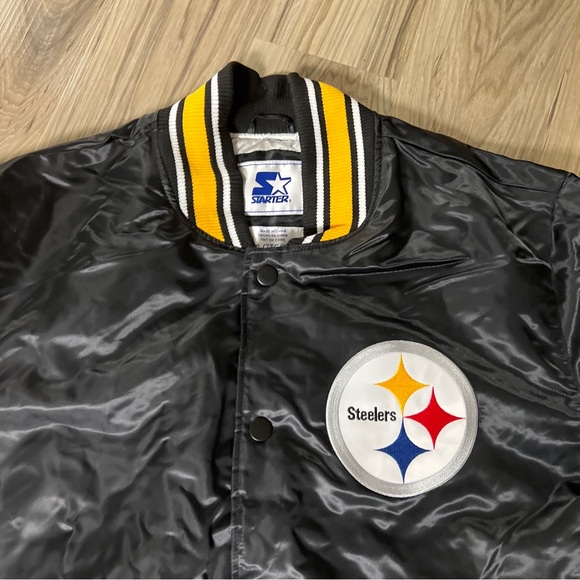 Starter Pittsburgh Steelers Satin Full Snap Jacket Men's Medium $140 MSRP NWT - Picture 2 of 5